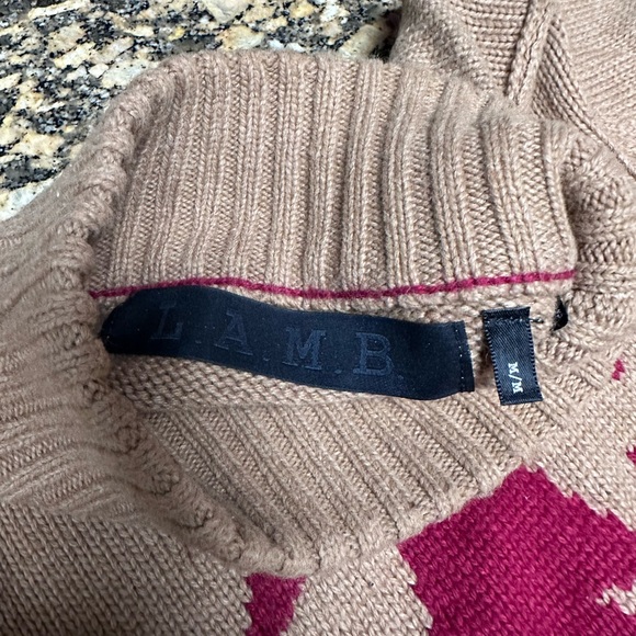 L.A.M.B. By Gwen Stefani Tan Sweater w/Elbow Patches - Size Medium - Picture 3 of 7